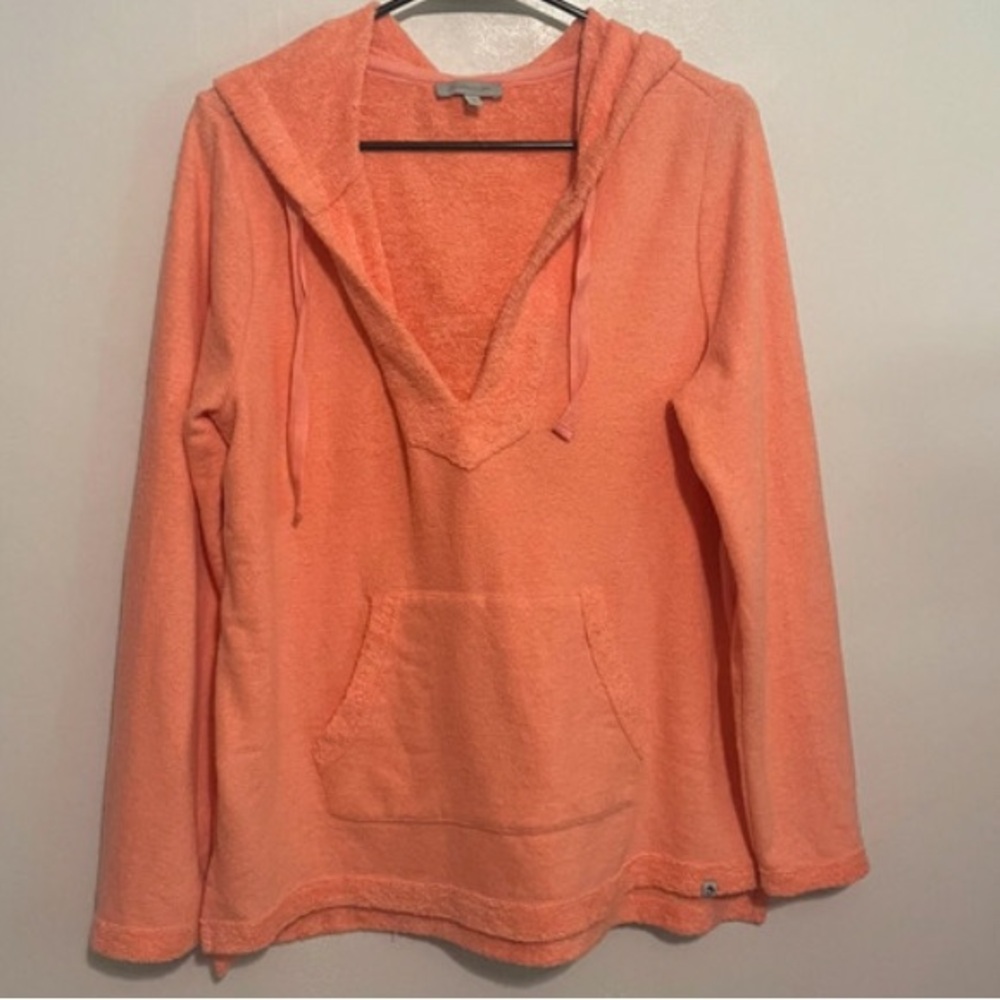 Ocean + Coast sz Med Light Orange Terry Cloth Hoodie